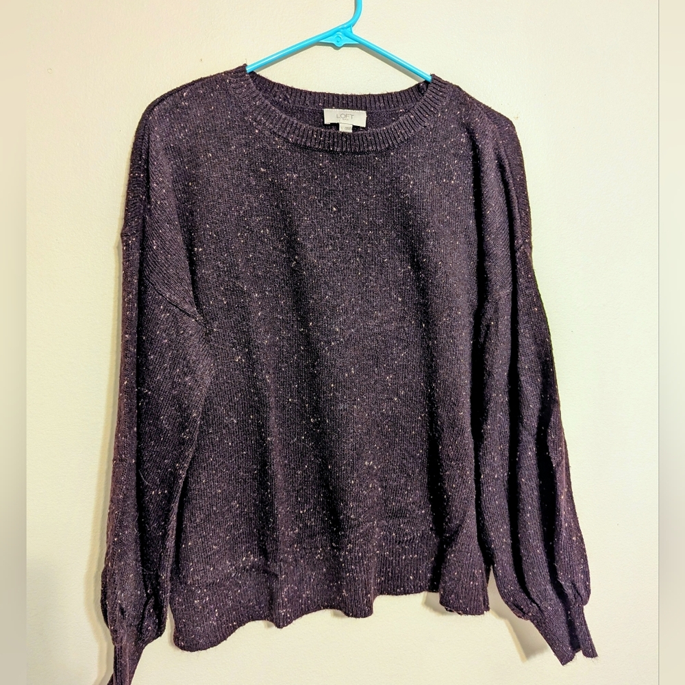 LOFT Burgundy Speckled Sweater